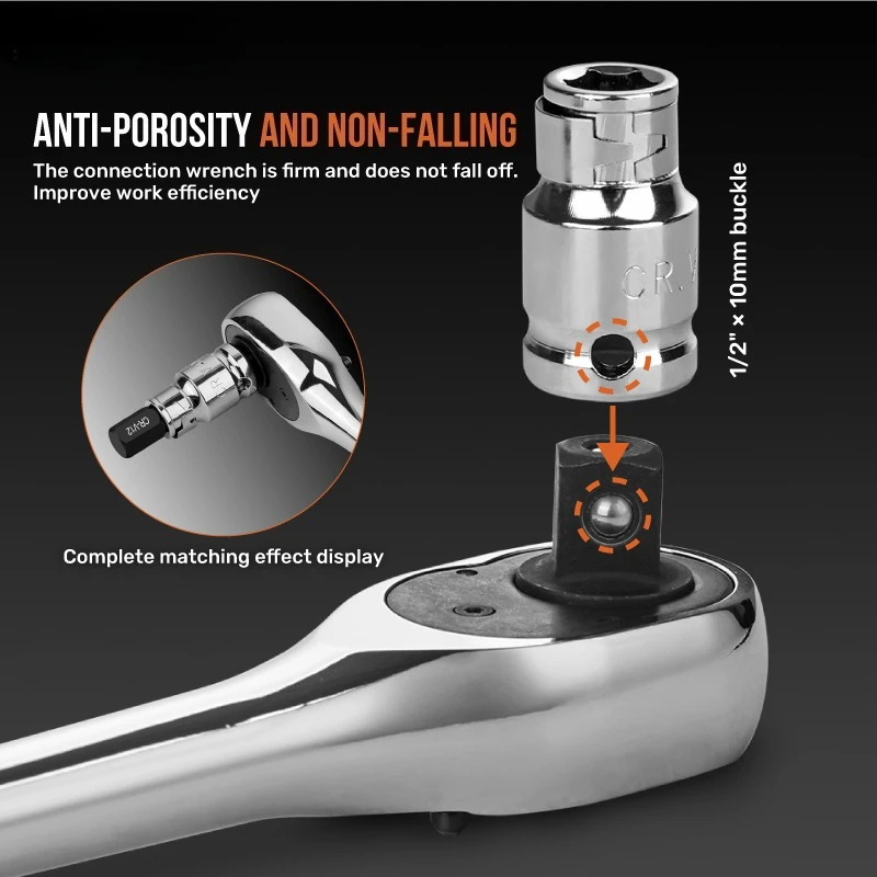 14PCS CR-V Steel Hex Bit Socket Set 1/2" Drive Vehicle Hexagonal Socket Inner Hexagonal Head Suit For H6 H8 H10 H12 H14 Socket