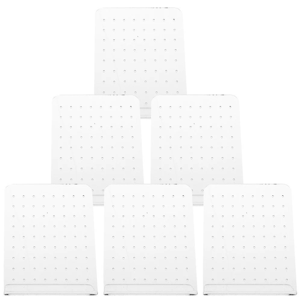 

6pcs Holder L-Shaped Display Stand Clear Acrylic Storage Organizer Desktop Rack For Selling Earring Display Rack Earring