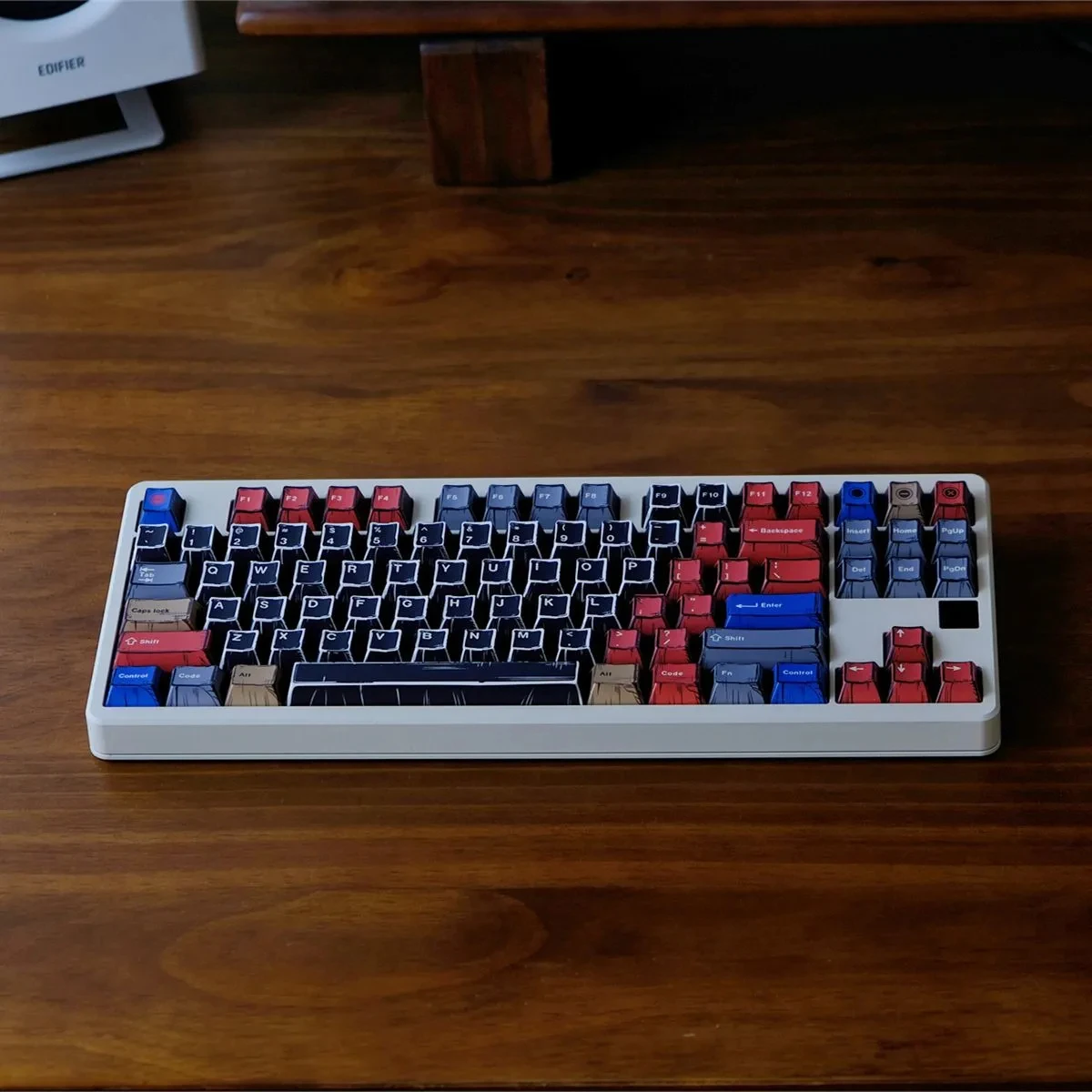 151 klawiszy Comic Dye Sublimation PBT Keycaps Black Mixed Lights Keycaps KR RU DE EN Layout Cherry Profile for MX Switches Keybaord
