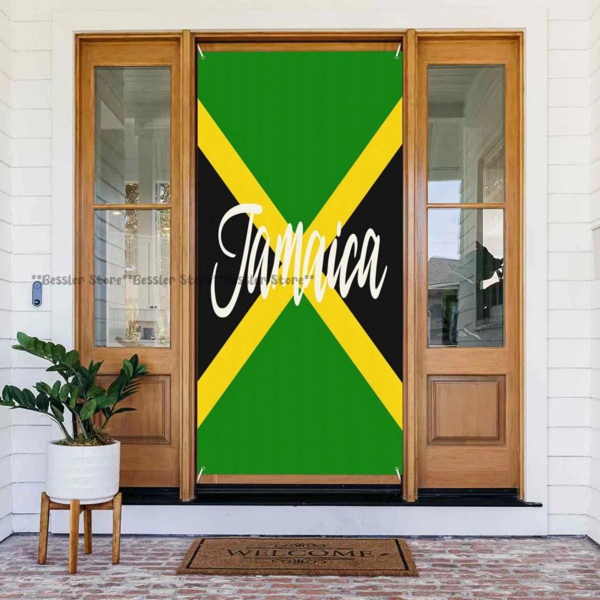 Door cover banner Jamaica holiday house decoration general purpose 35.4x70.8 inch