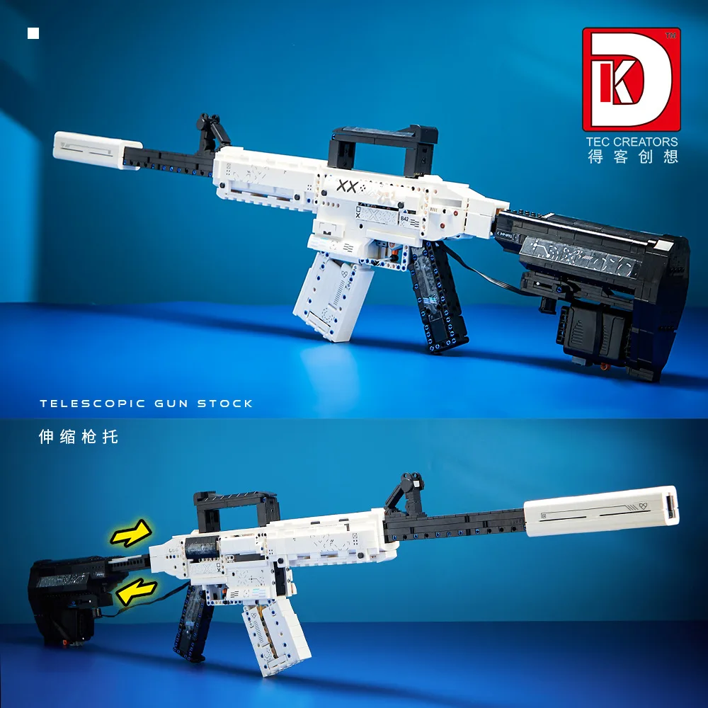 New 2004 1988pcs MOC Idea Electric M4A1 Block Gun Model Military Weapons Bricks Assembling Toys for Boys Christmas Gift Set