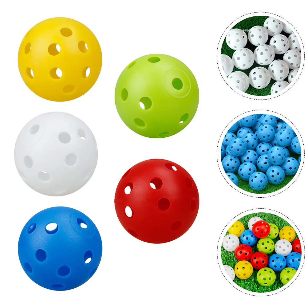 

50 Pcs Indoor Training Balls Golf Practice Hollow-out for Golfing with Holes Colorful