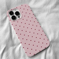 Pink Background Little Heart Phone Case for iPhone 16 15 14 13 12 11 Pro Max XS XR XSMax 6 7 8 Plus Glossy HD Hard PC Cover