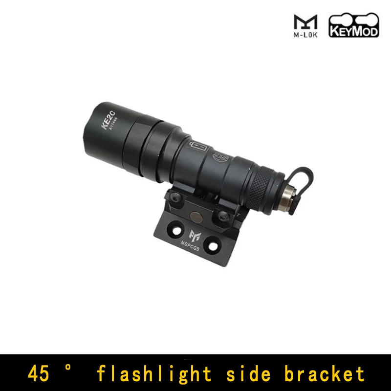 45° side panels MLOK KEYMOD strap buckle, 20mm Picatinny rail, multi-purpose flashlight base, Airsot hunting accessories