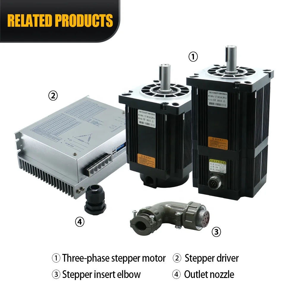 HLTNC 130BYG 24NM 28NM 37NM 50NM 60NM Three-phase Stepper Motor With Driver DM3922 Suit for CNC
