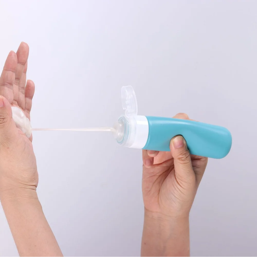 Garrafas recarregáveis de silicone portátil 60/100ml, grande capacidade, vazio, gel de banho, loção, espremer shampoo, sub-engarrafamento, viagem