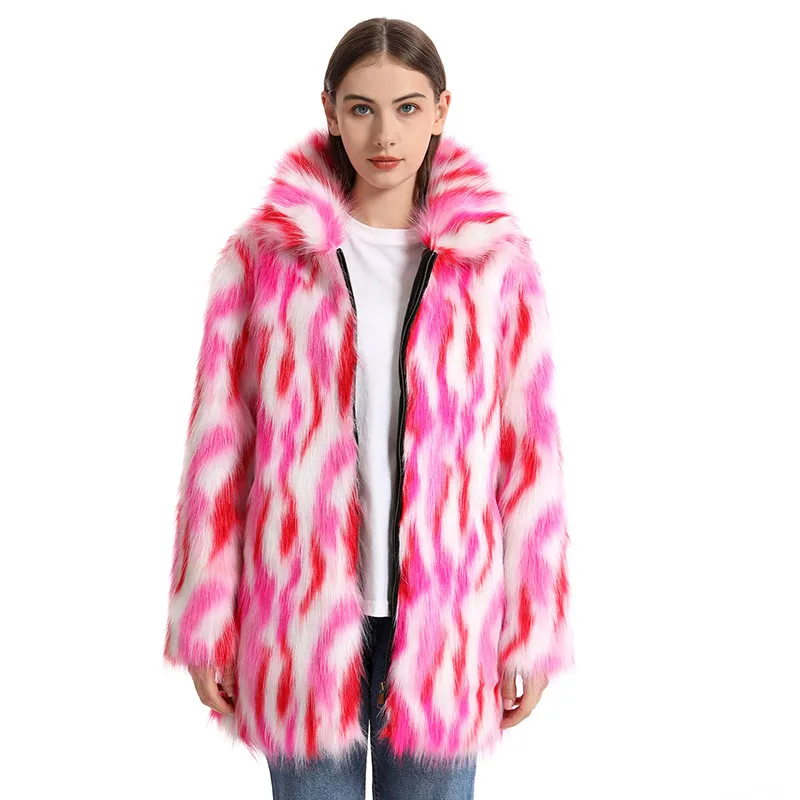 High Quality Fur & Faux Fur Coat 2025 New Winter Warm Women Fur Coat Fashion Temperament  Imitation Fox Fur Women Fur Coat H355