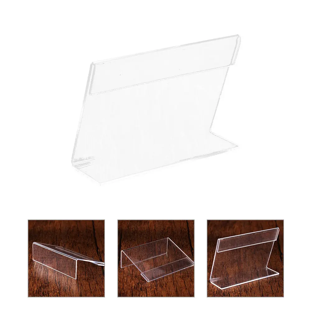 10Pcs Acrylic Price Label Holder Multi-Function Vertical Display Stand Convenient Compact Storage Easy Install for Retail Shops