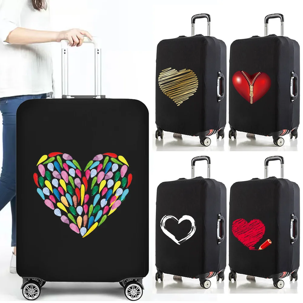 

Thicken Luggage Cover Elastic Baggage Cover Suitable for 18 to 32 inch Love print Suitcase Case Dust Cover Travel Accessories