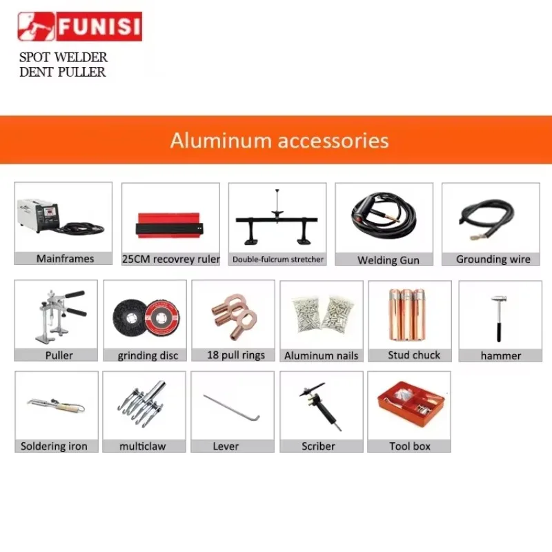 

F90ES+6100 Dent Puller Machine With Aluminum Iron Steel Auto Body Repair Machine Tool Kits