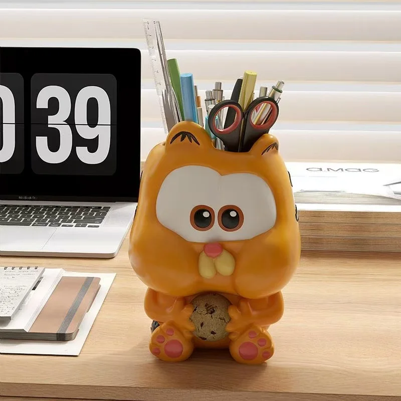 NEW Garfield Anime Cute Pen Pencil Holder Desktop Fashion Storage Box Pupils Office Desktop Ornament Girly Toy Christmas Gift