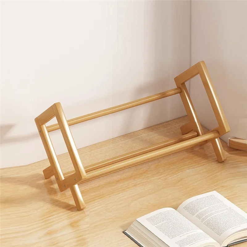 【Rushed】Desktop Bookshelf Bookshelf Storage Rack Wooden Inclined Bookshelf