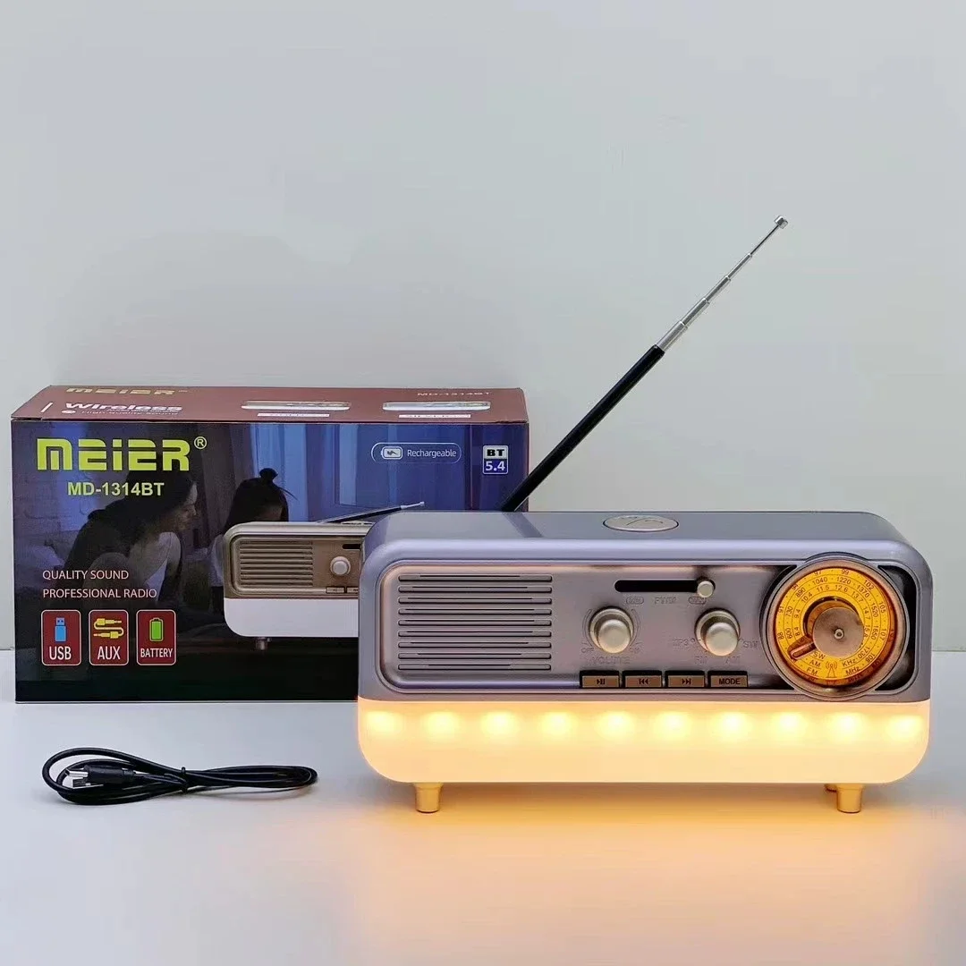 Ретро портативный беспроводной Bluetooth аудио многодиапазонный радиоприемник высококачественный сабвуфер украшения дома колонки уличный MP3-плеер