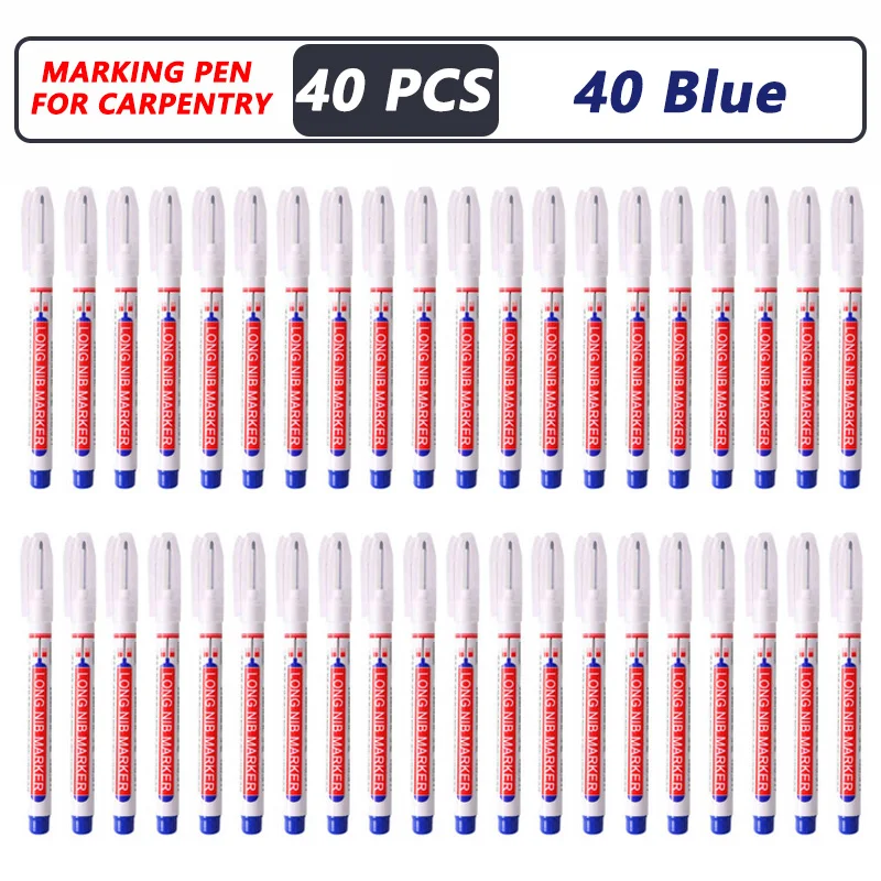 4-40 Stuks 20 Mm Diep Gat Lange Nib Hoofd Marker Voor Metalen Perforeren Pen Waterdichte Badkamer Houtbewerking decor Multifunctionele Tool