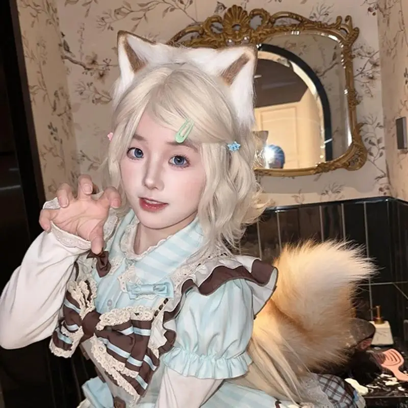 Remote Control Wagging Tail Faux Furs Animal Tail Halloween Cosplay Costume Electric Movable Wolf Foxes Cats Tail Adult Kids 