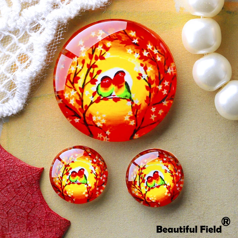 

12mm 25mm 14mm 16mm 18mm 20mm Photo Beautiful Glass Cabochons Round Cameo Set Handmade Settings Stone Nature NA043