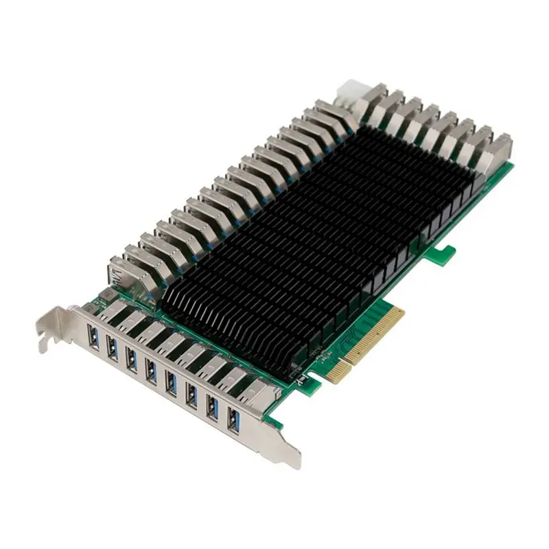 ST6101 6Pin 160GT/S Pcie2.1 X8 5Gbps 8CH 32Port USB 3.0 Pcie Adapter Card For Desktops-ABIU