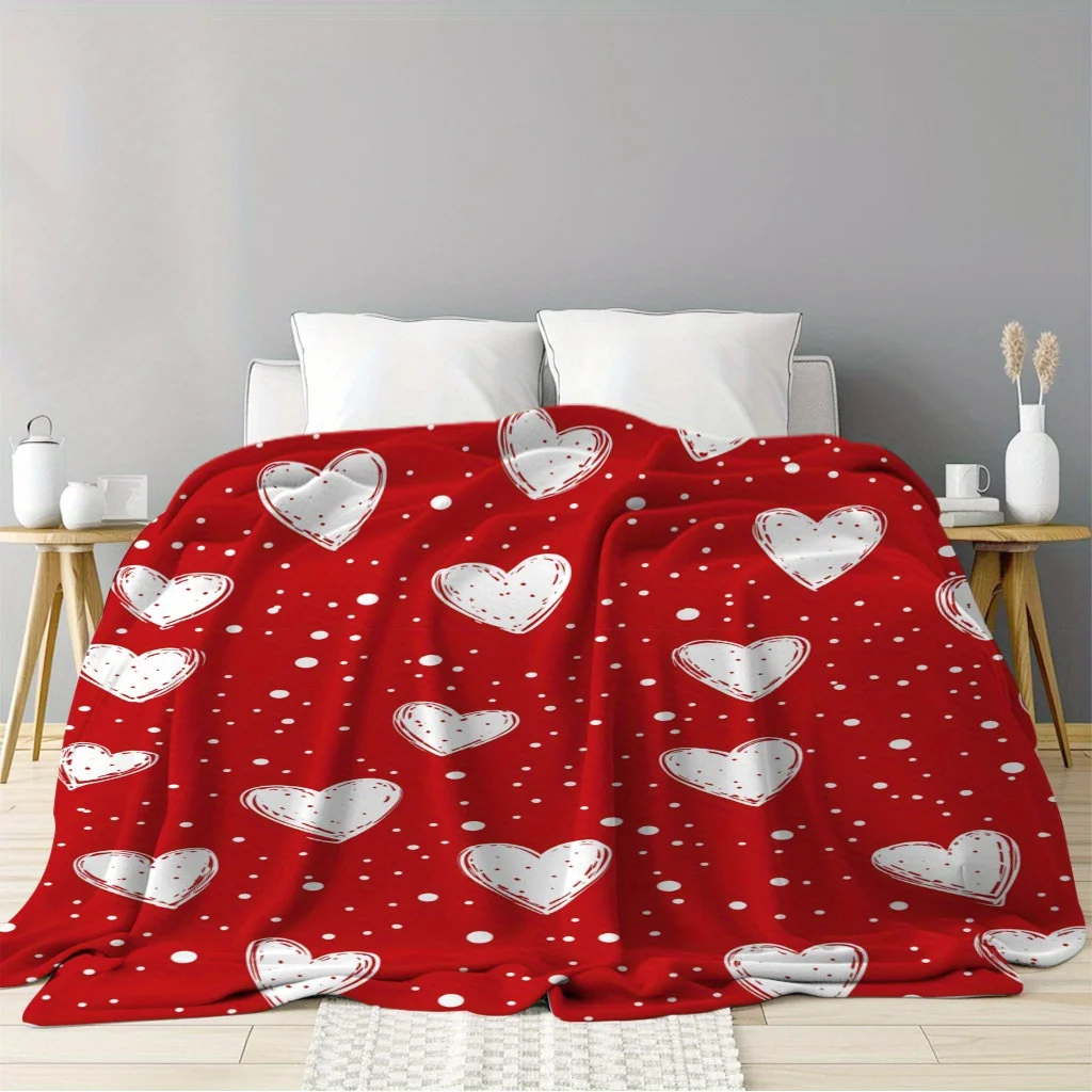 Manta con estampado de corazón, regalo navideño perfecto para compañeros de clase, amigos, familia y amantes para siesta, camping, viajes, coches y decoración del hogar