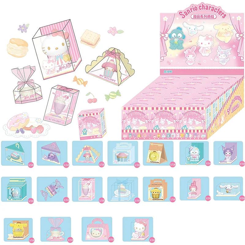 JANDOOM Sanrio My Melody Kuromi Hello Kitty Cinnamoroll Pochacco Huntington Action Figure Grana di Riso Bambola Cieca Scatola Giocattoli Regali