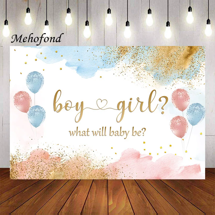 

Mehofond Photography Background Navy Blue Pink Gender Reveal Boy or Girl He or She Pregnancy Reveal Decor Backdrop Photo Studio