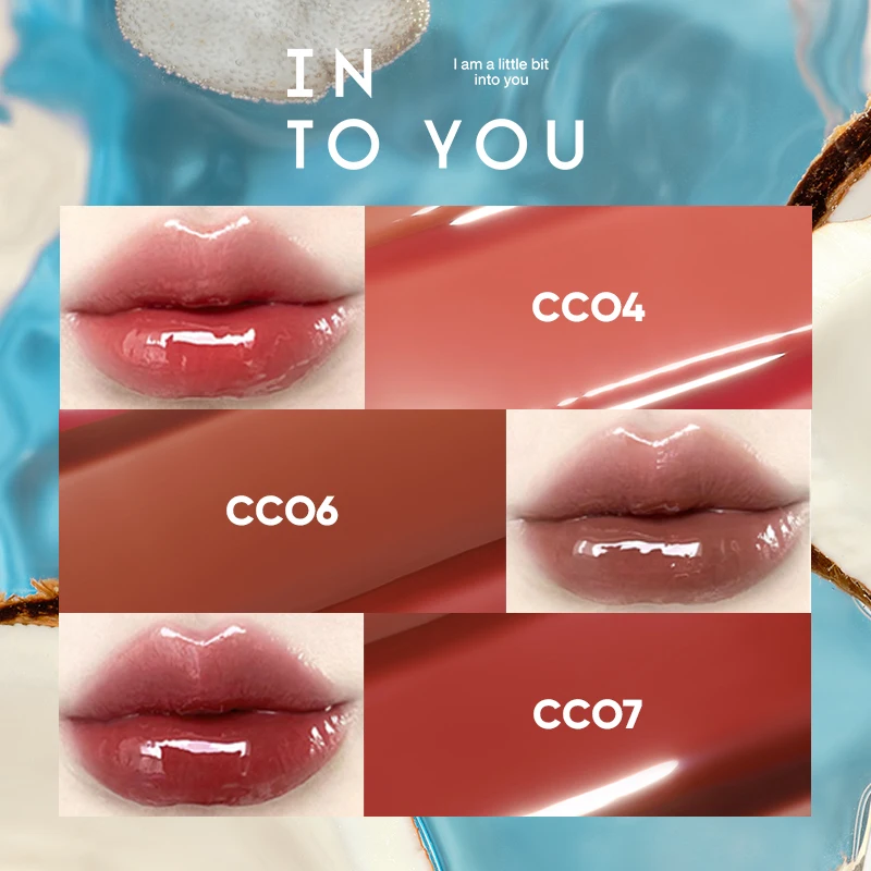 INTO YOU Coco Glow Lip Gloss Long Lasting Liquid Lipstick  Lip Makeup Women Beauty Moisturizer Care Lip for Summer