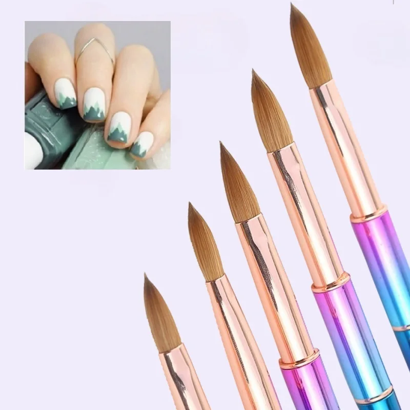 

Kolinsky Hair Acrylic Nail Brush, Nail Art Brushes with Gradient Metal Handle, Acrylic Nail Tools for Beginner