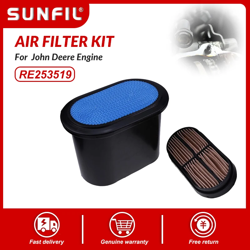 RE253519 RE253518 87037985 87037984 Kit de filtro de aire para motor John Deere 5030 4045 3029 New Holland T4000 T4050