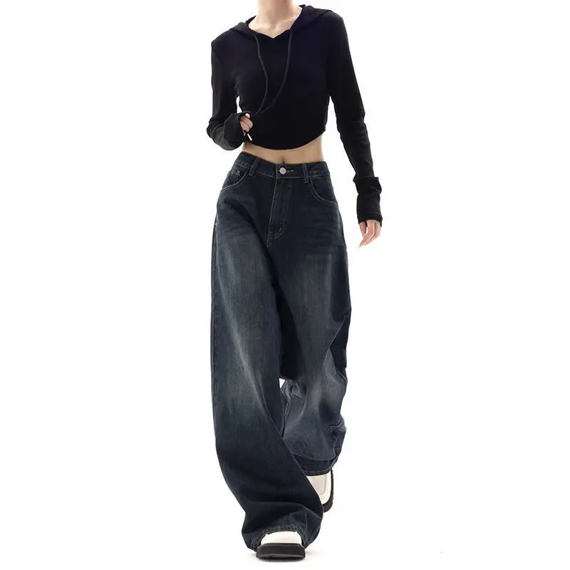 

Vintage Baggy Jeans Women Streetwear Y2k Wide Leg Oversized Harajuku Denim Trouser Autumn Korean Fashion Jeans Pants