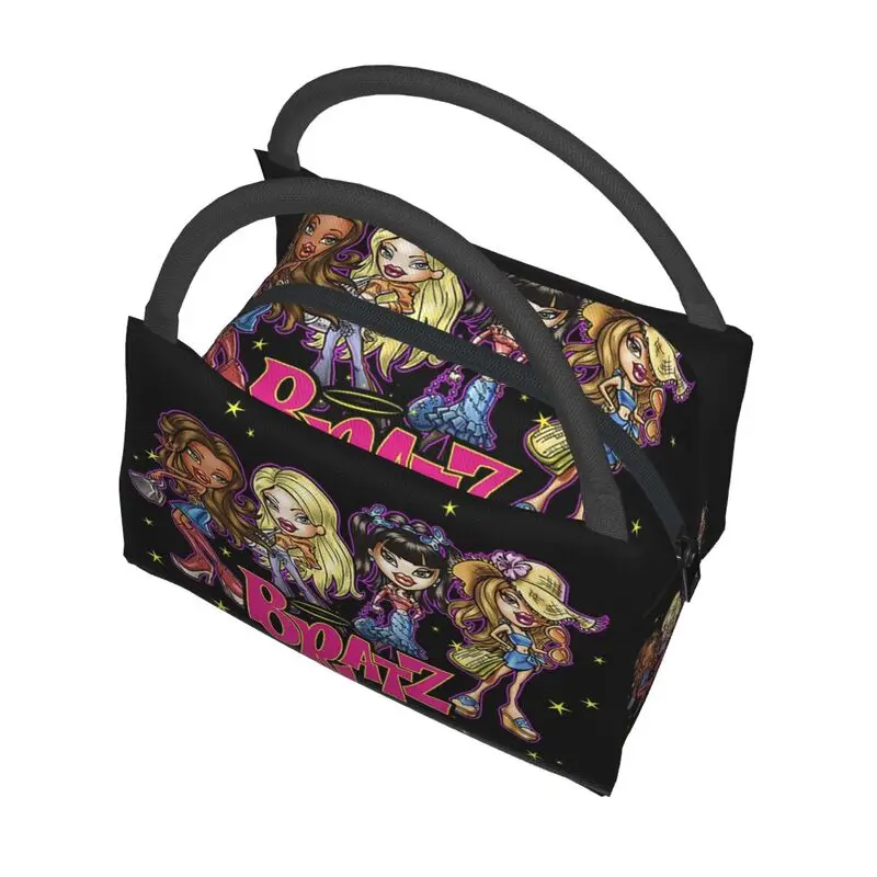 Bratz Rock Angelz Insulated Lunch Tote Bag for Women Anime Animation Resuable Thermal Cooler Food Lunch Box Work Travel