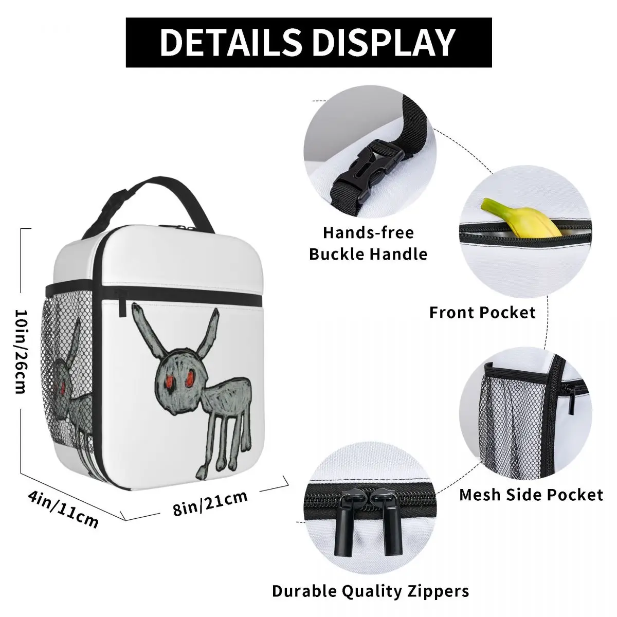 Drake Rapper Insulated Lunch Bag for Kids School Cooler Thermal Food Box Tote Leakproof Lunch Boxes Container