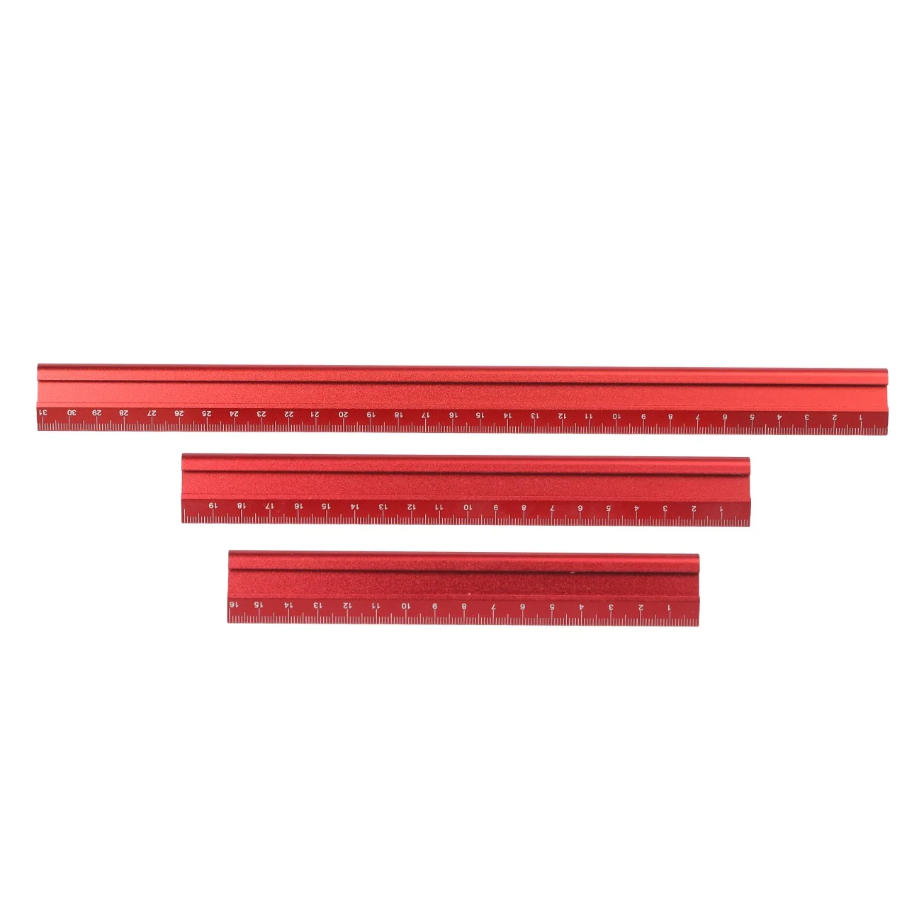 Woodworking Edge Rule with Aluminum Construction and Dual Scales for Accurate Measurement of Edges and Faces in Carpentry