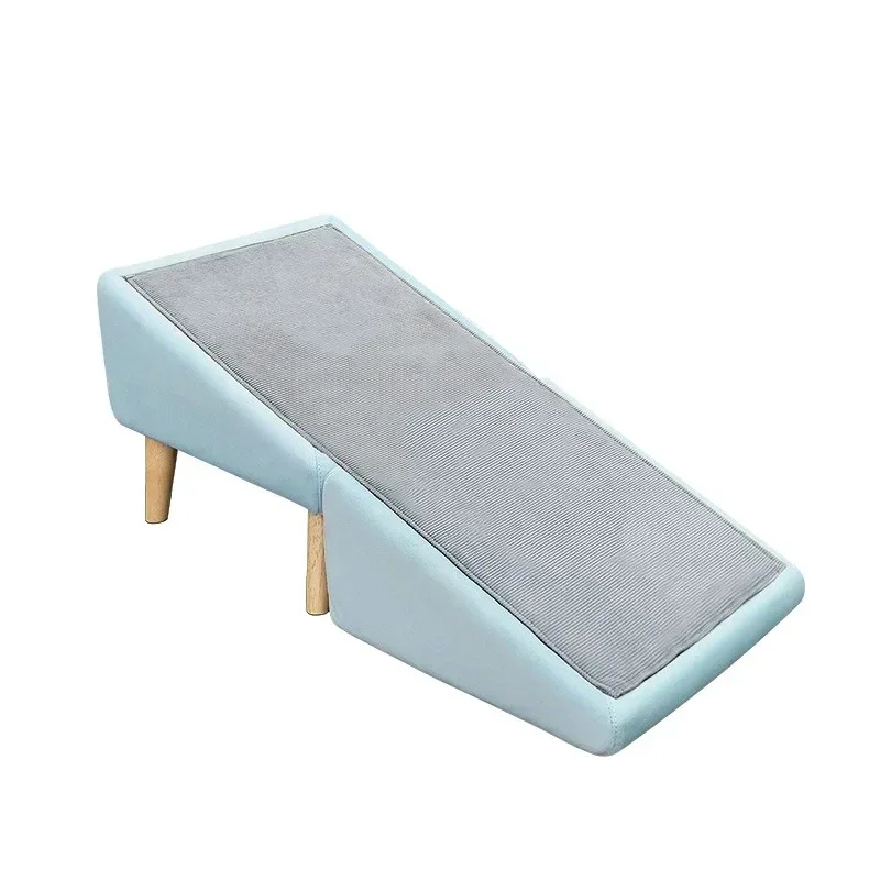High quality solid wooden dog ramp ottoman with non-slip carpet surface pet dog stairs
