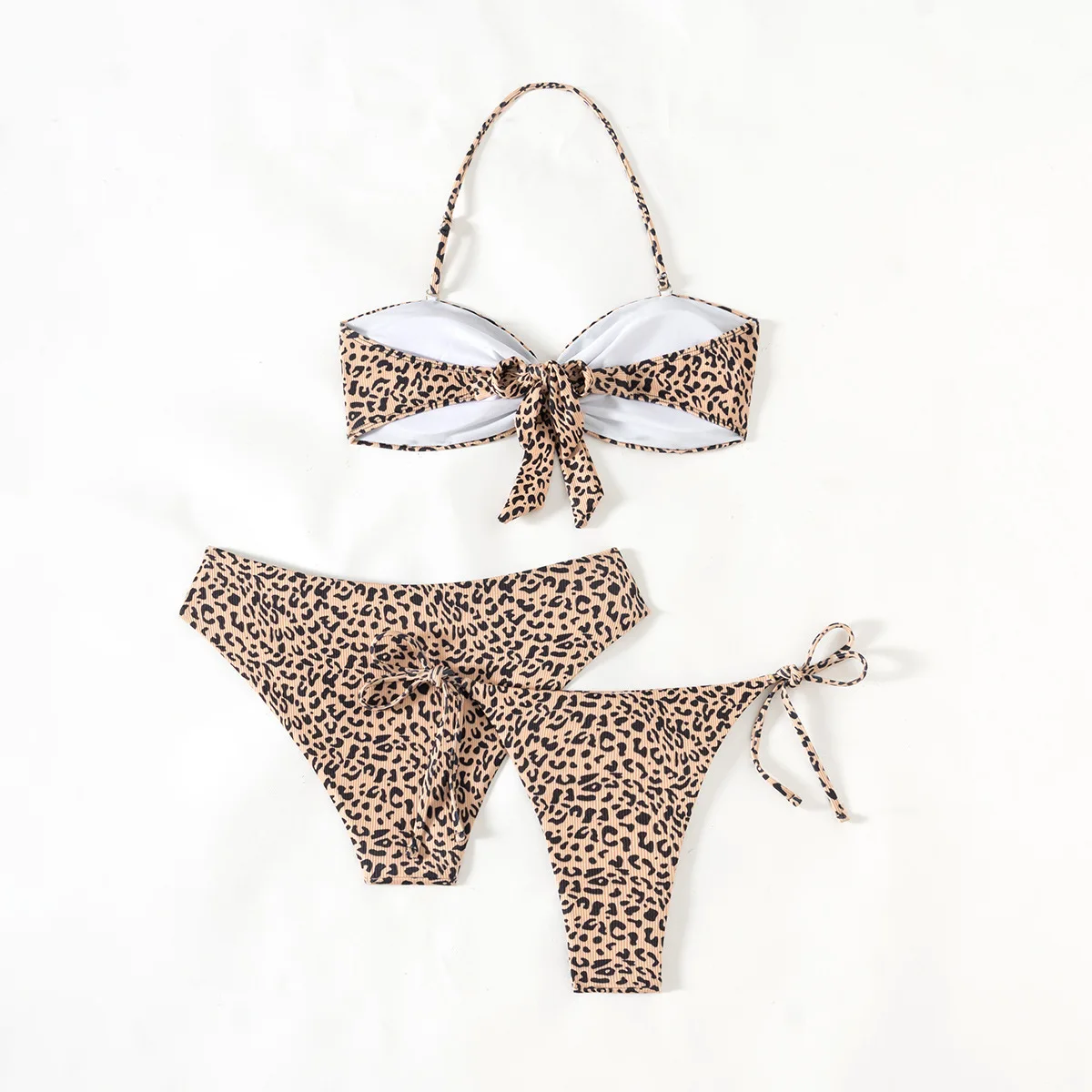 Sexy 3 Piece Bikini Set Women Leopard Print Push Up Bandage Triangle Swimsuit Brazilian Beach Bathing Suit Swumwear Biquini