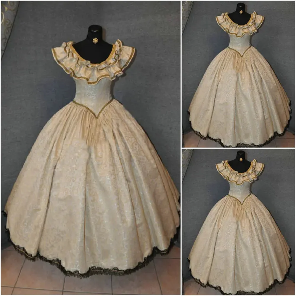 1860s Victorian Dress Civil War Costume Women Vintage Southern Belle Ball Gown Historical Princess Sisi Empress Wedding Dress