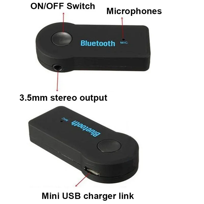 Adaptador receptor 2 em 1 sem fio Bluetooth 5.0 Jack de 3,5 mm para música de carro Áudio Aux A2dp Receptor de fone de ouvido viva-voz