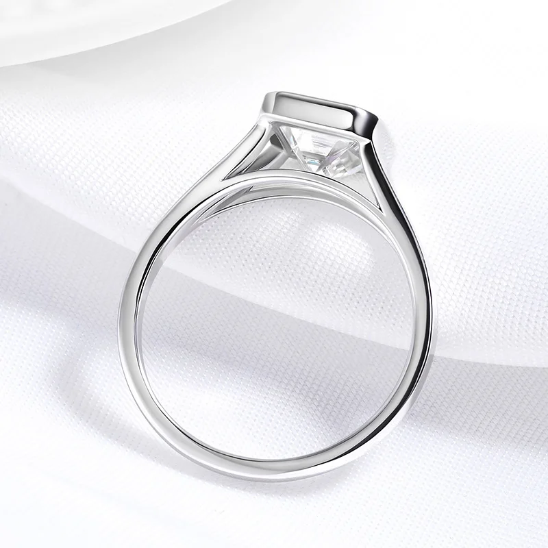 Smyue 1CT 2CT الزمرد قطع مويسانيتي خاتم الزواج للنساء سوليتير مختبر الماس مجوهرات S925 فضة مطلي 18K الذهب #5