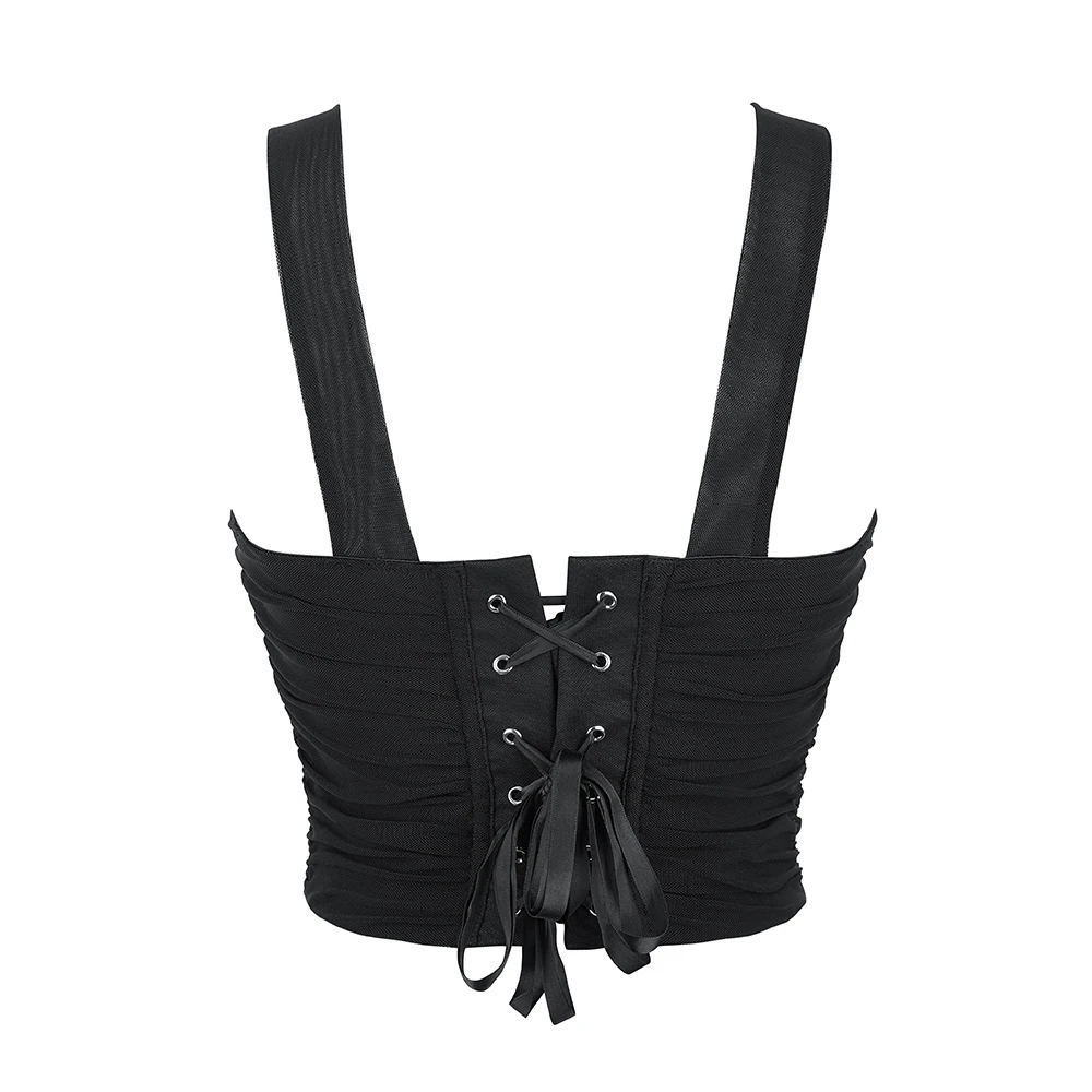 Pleated Overbust Corset Crop Top Ruched Basques Straps Bustier Summer Clubwear