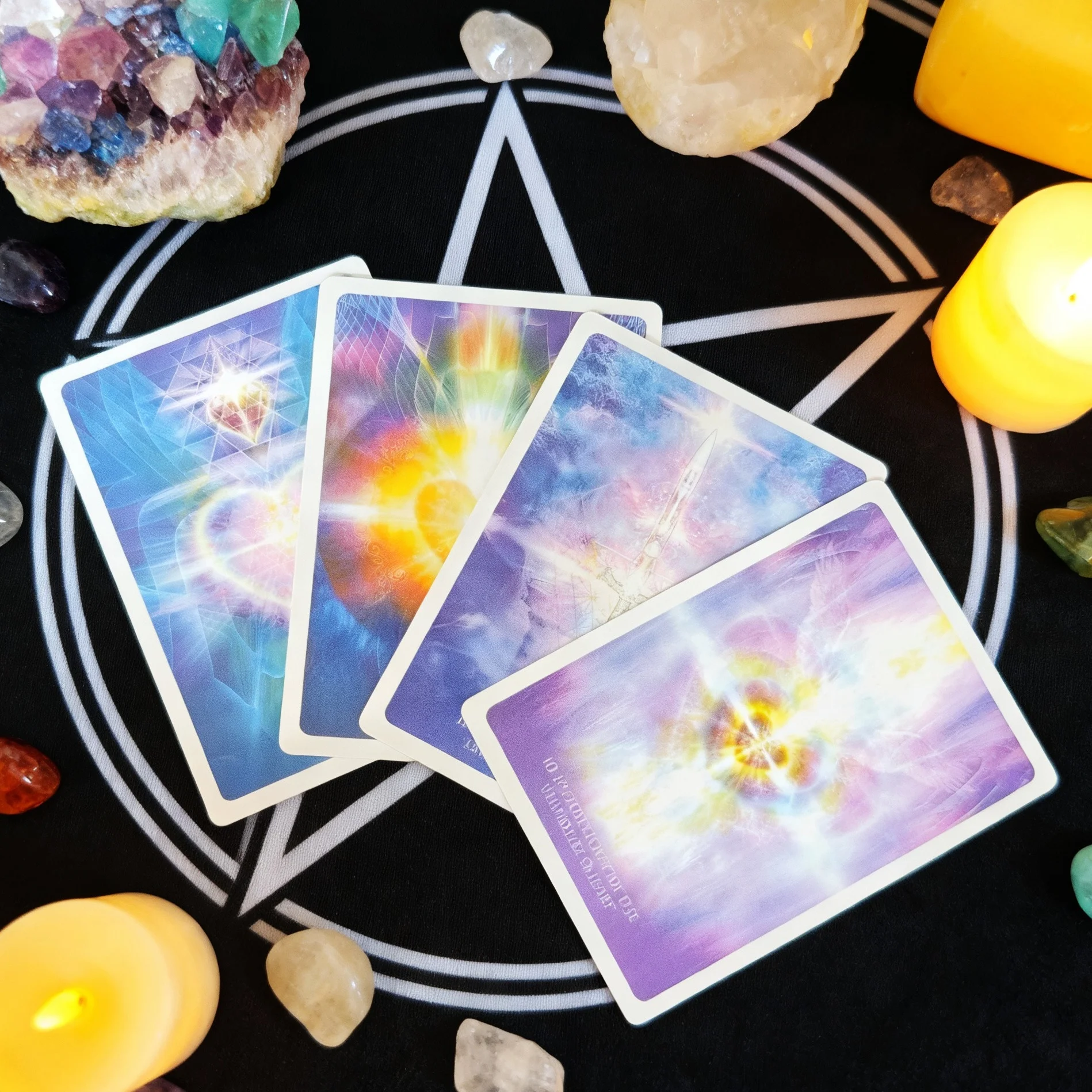 Jeux de cartes Oracle de guérison lumineuse angélique, 45 pièces, 10.5x6.5cm