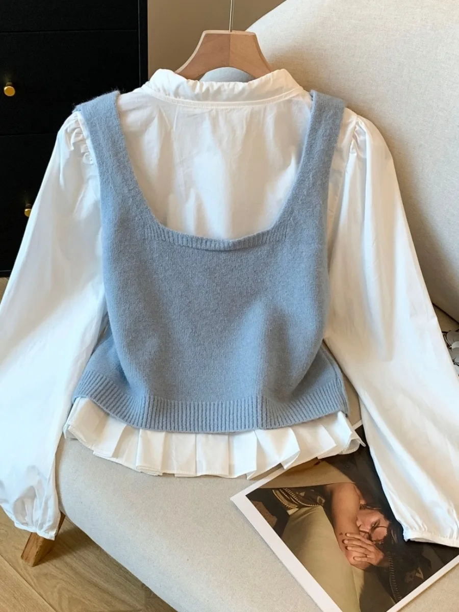 أوصى الشراء الذاتي المطرزة عقدة محبوك سترة طويلة Sve irt قطعتين مجموعة النساء ort Sle فضفاضة تناسب #4