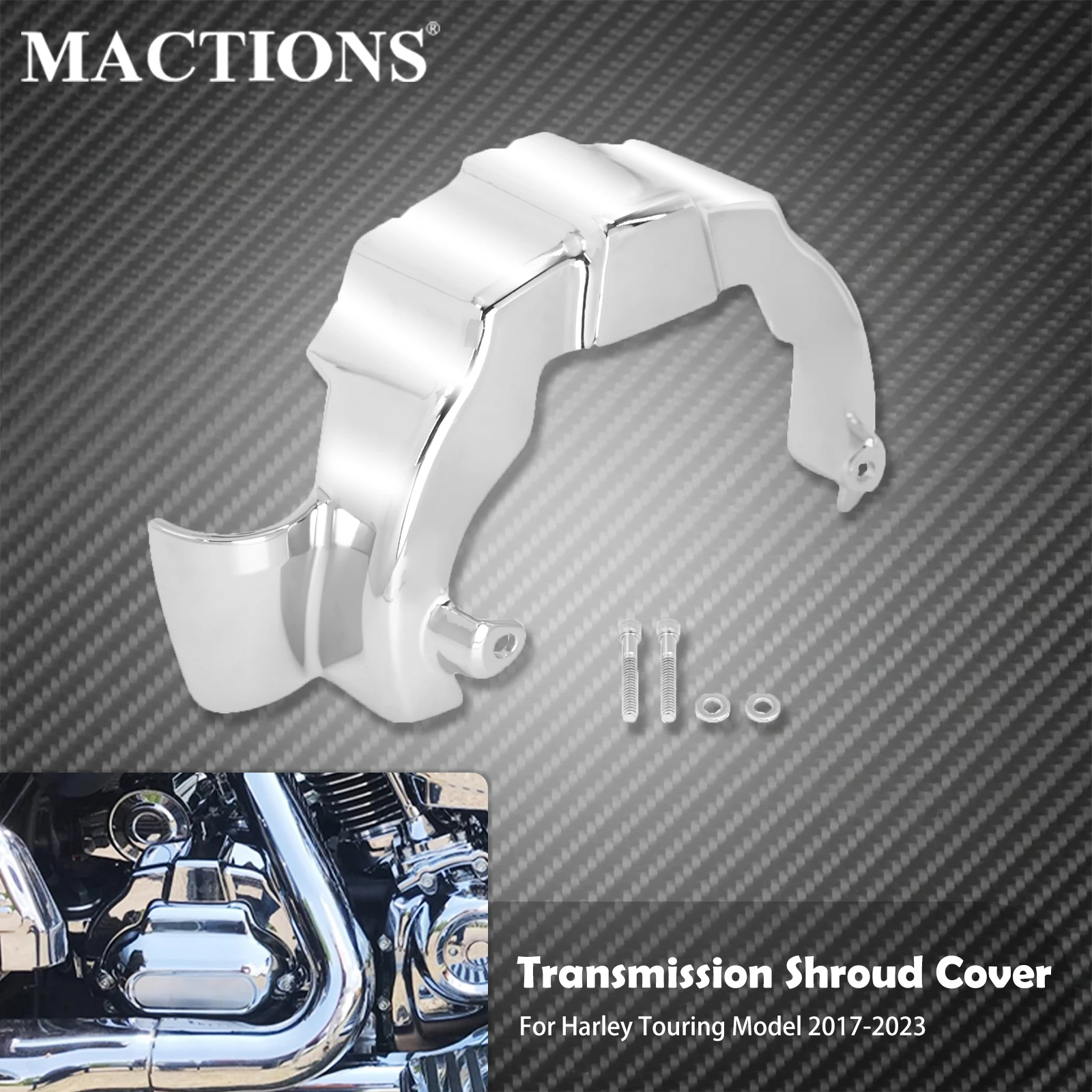 

Motorcycle Transmission Shroud Cover Chrome For Harley Touring Road King Electra Road Glide Standard FLHT FLTRX 2017-2020 2023