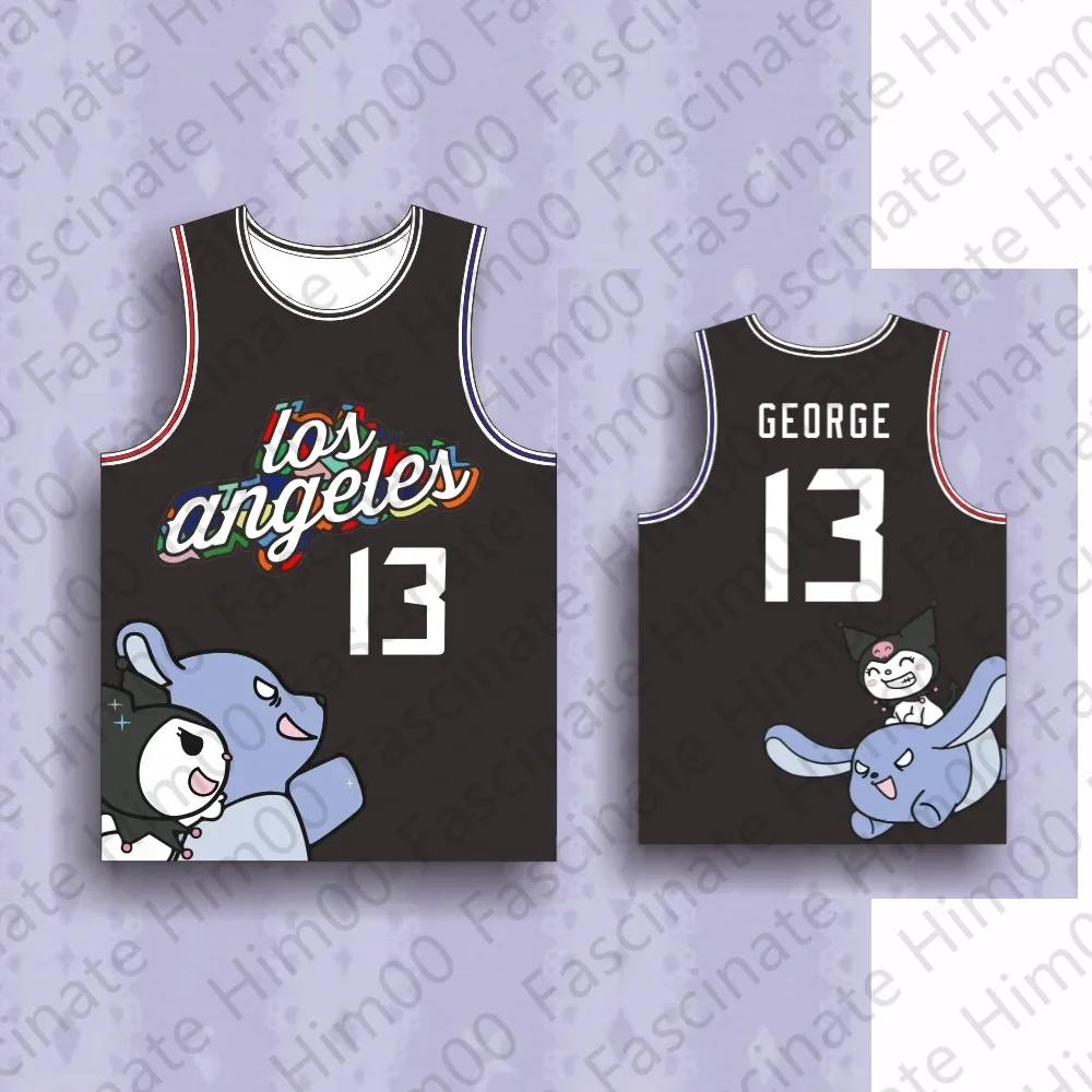 New Disney Kuromi Children Vest Doncic Basketball Jersey USA Boy Basketball Jersey Girls Cartoon Print Sleeveless Vest