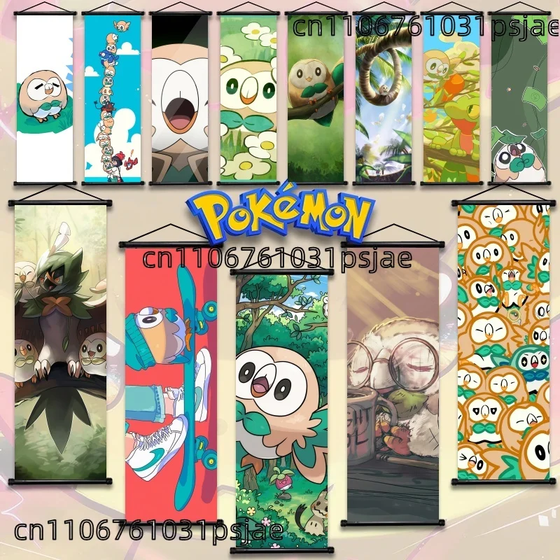 

Очаровательный подвесной постер из художественной ткани Pokémon Rowlet Art — идеальный декор для поклонников