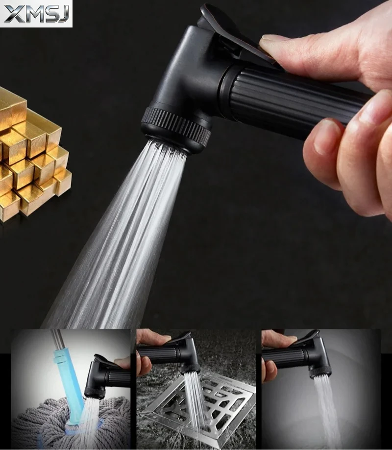 

Optimized Title: Black Brass Handheld Bidet Sprayer for Toilet - Self-Cleaning Bathroom Handheld Bidet Faucet & Shower Head