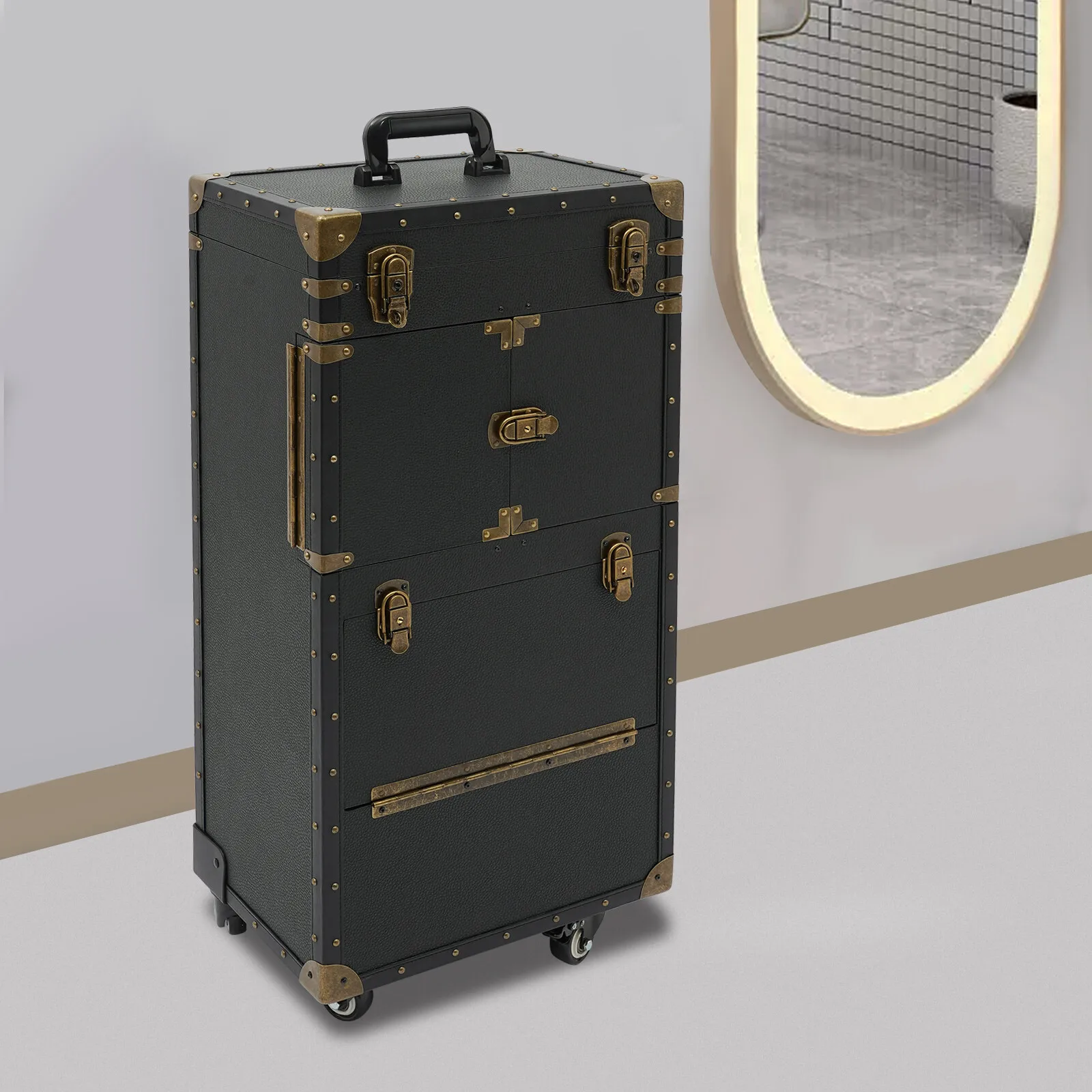 

Punk Hairdressing Case With Mobile Password Locks&Strong Capacity Modern