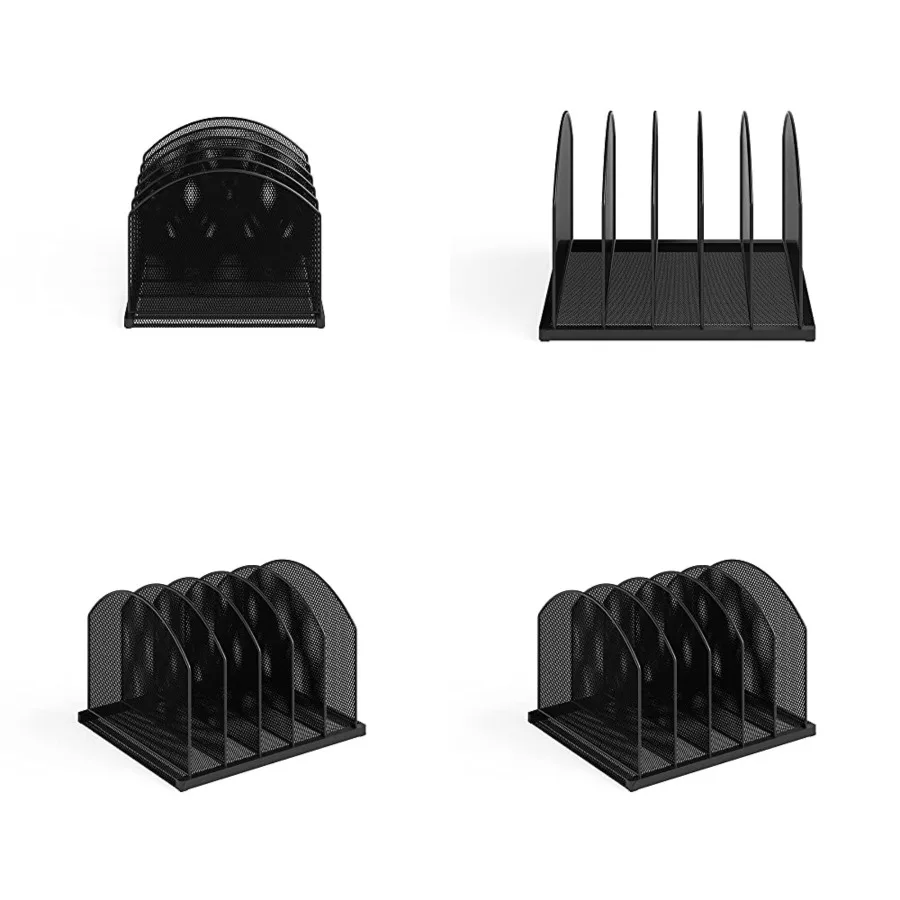 

Onyx Desk Organizer, Vertical File Holder Mail Sorter Black Home, Office or Classroom Desktop Organization 3215BLKD