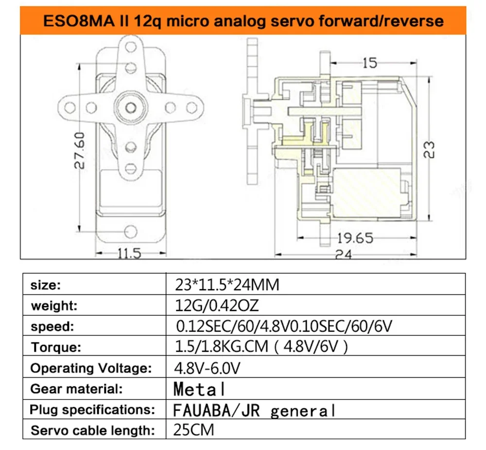 EMAX ES08MAII ES08MD II Metal GEAR Digital Servo up sg90 ES08A ES08MA MG90S TREX 450 Helicopter Airplane Rc Robot