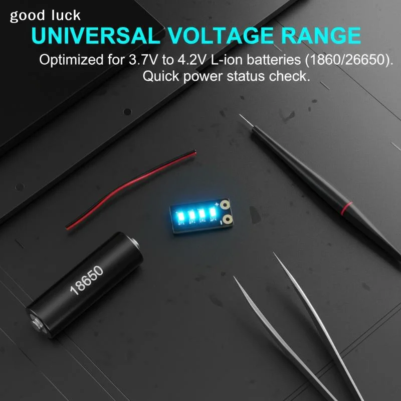 2PCS Mini 3.7-4.2V Li-ion Battery Level Indicator 5x9.5mm 4-Level LED Display For 1S Pack