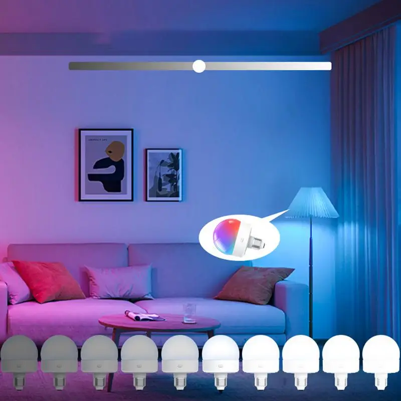 

Colorful Light Bulbs With Remote Color Changing LED Bulb Detachable Magnetic Bulbs Long Battery Life Dimmer Home Lamp For Night