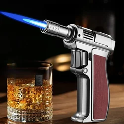 Outdoor Windproof Metal Butane Gas Turbo Lighter Multipurpose High Temperature Welding Gun Inflatable Lighter Men's Somking Tool