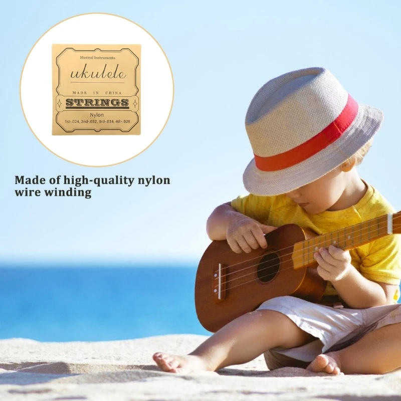 Y1UB 4 Pack Ukulele Strings เครื่องดนตรี Part Easy บนปลายนิ้วสำหรับผู้เริ่มต้น